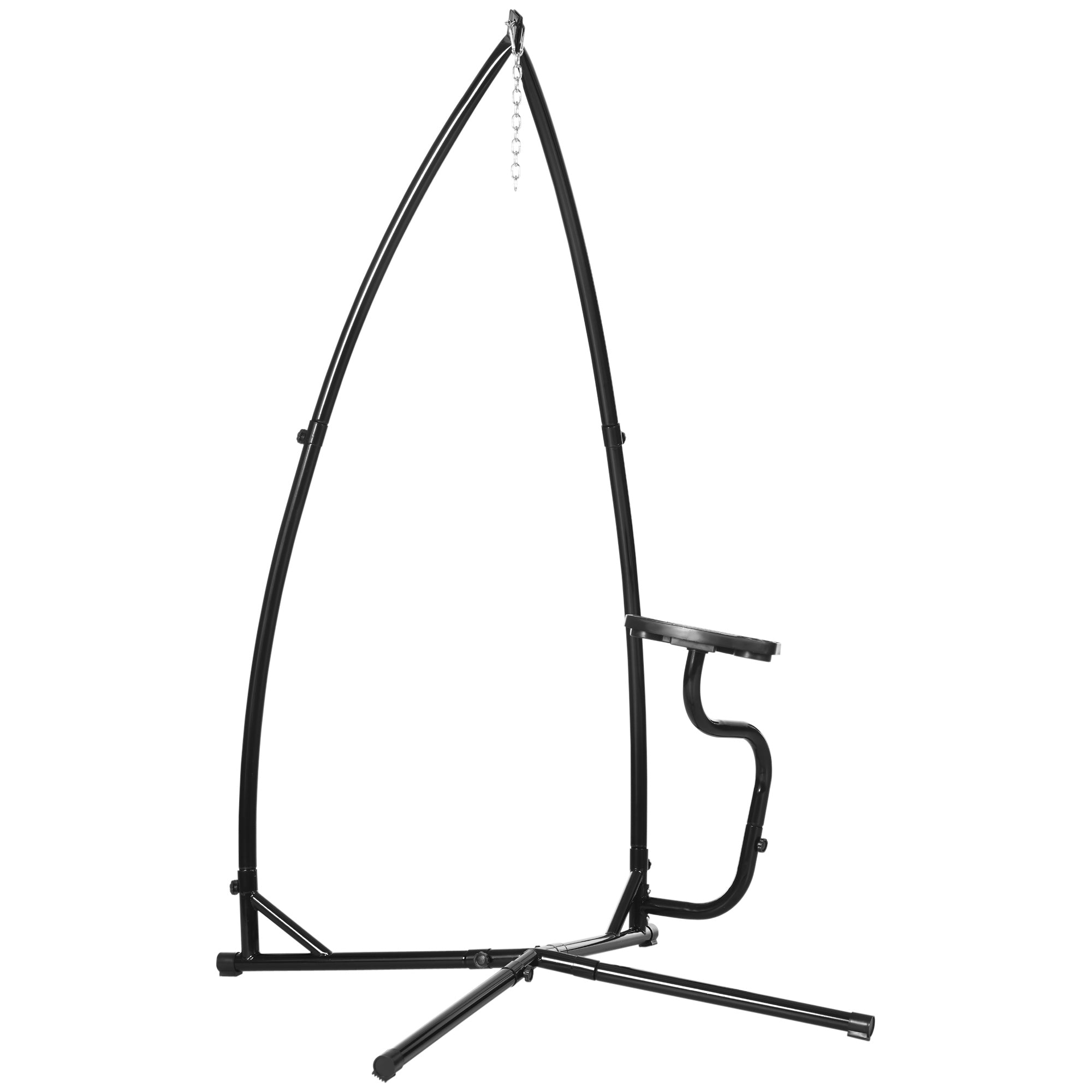 Outsunny Hammock Chair Stand Only Construction Heavy Duty Metal C-Stand for Hanging Hammock Chair Porch Swing Indoor or Outdoor Use 