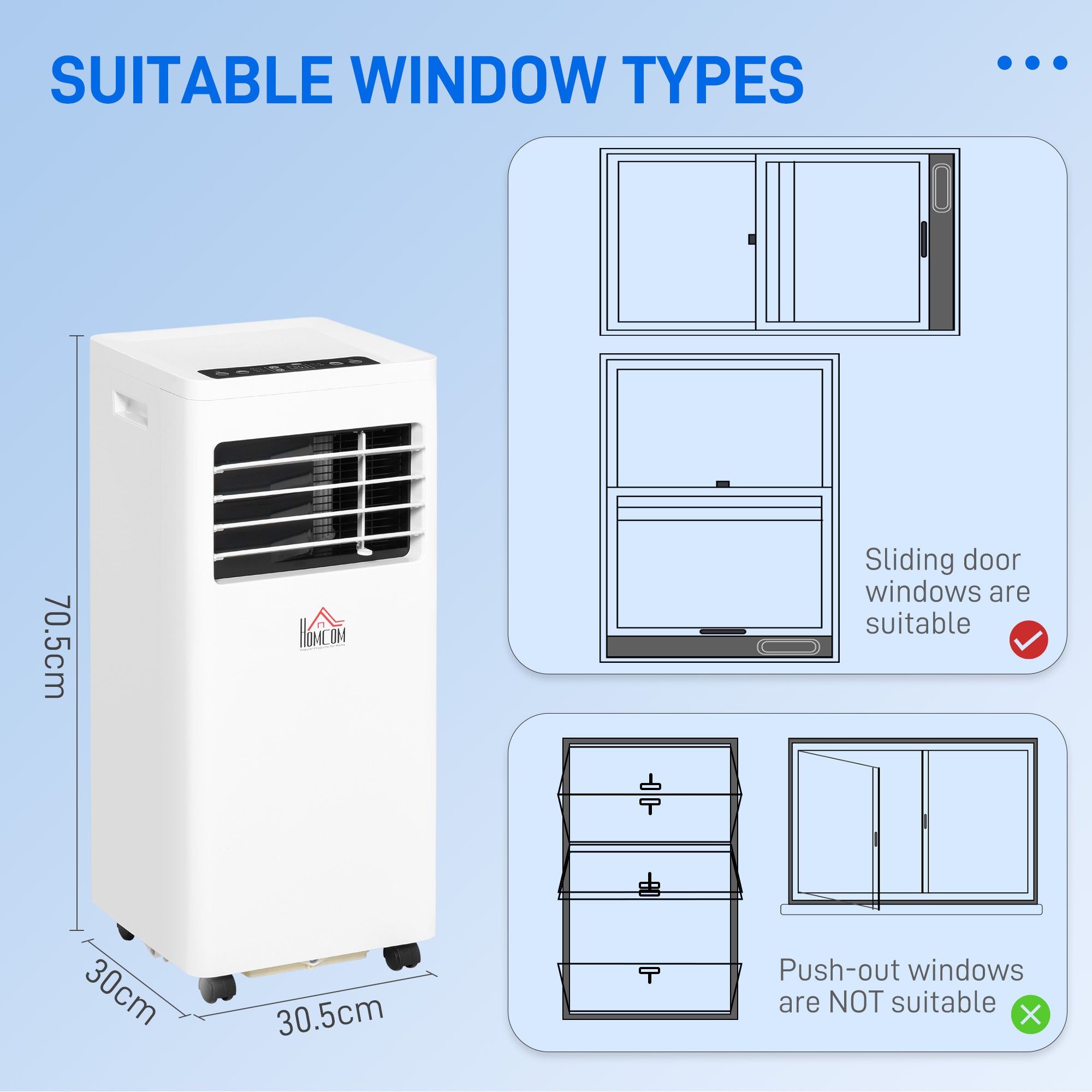 HOMCOM 5000 BTU Air Conditioning Unit, 3-in-1 Portable Air Conditioner, Dehumidifier, Cooling Fan with 2 Speeds, 24H Timer, Remote Control, Digital Display, Window Venting Kit, 12m² 