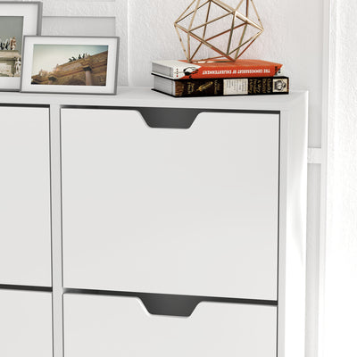 HOMCOM Shoe Storage Cabinet, 4 Flip Drawers, Shoe Organizer for 16 Pairs of Shoes, White 