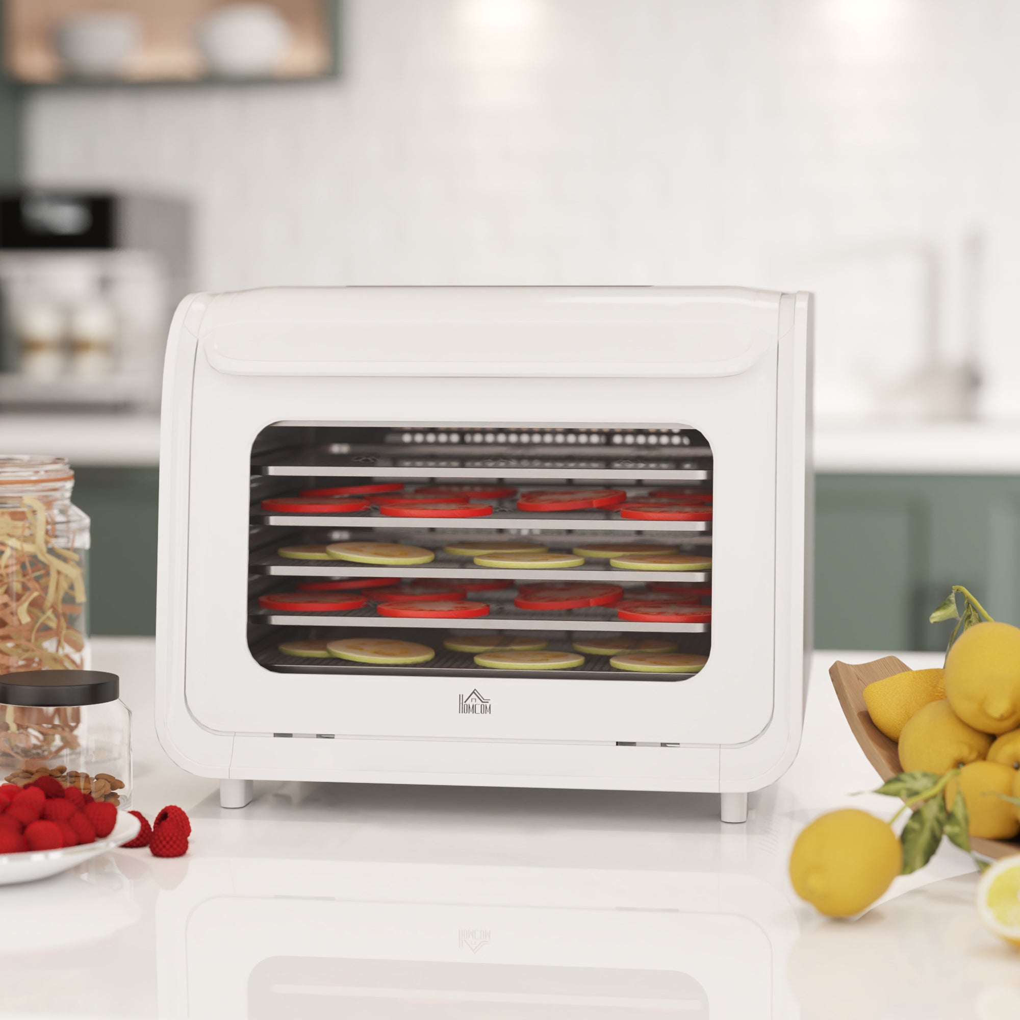 HOMCOM 35-70\'c2\'b0C Six-Tray Food Dehydrator - White