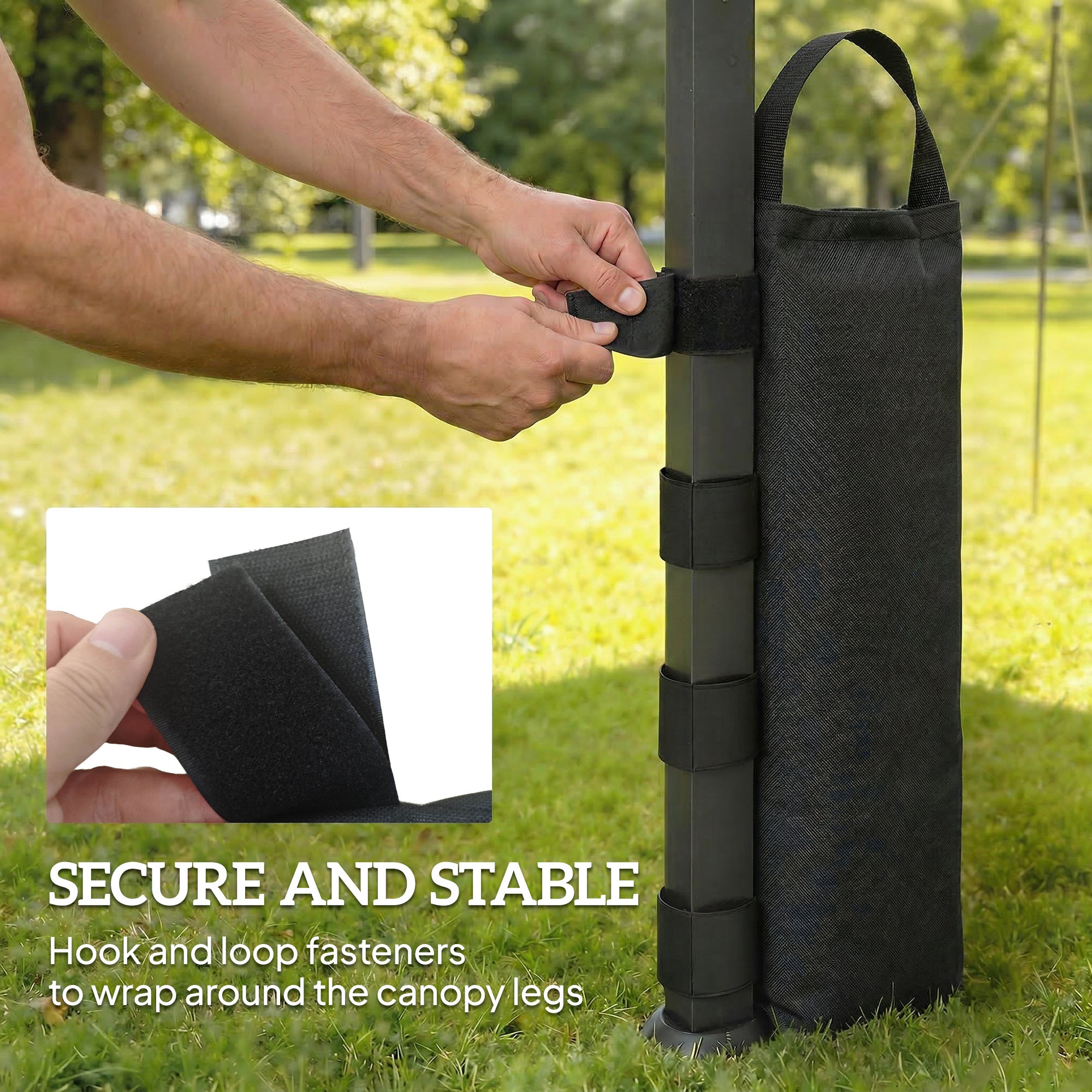 Outsunny 8 Pack Gazebo Sand Weights Bags, 40 kg 600D Heavy Duty Sand Bags Sandbags for Canopy Tent Legs, Without Sand, Black 