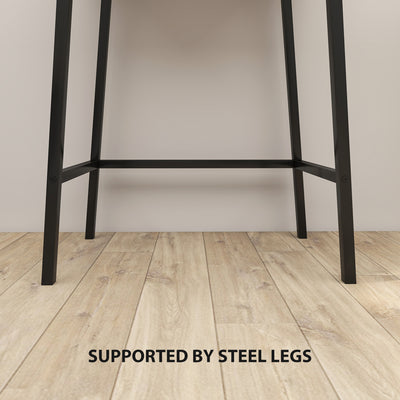 HOMCOM Vanity Desk with Flip-Up Mirror, Industrial Dressing Table with 16 Small Compartments for Bedroom, Natural Wood Effect