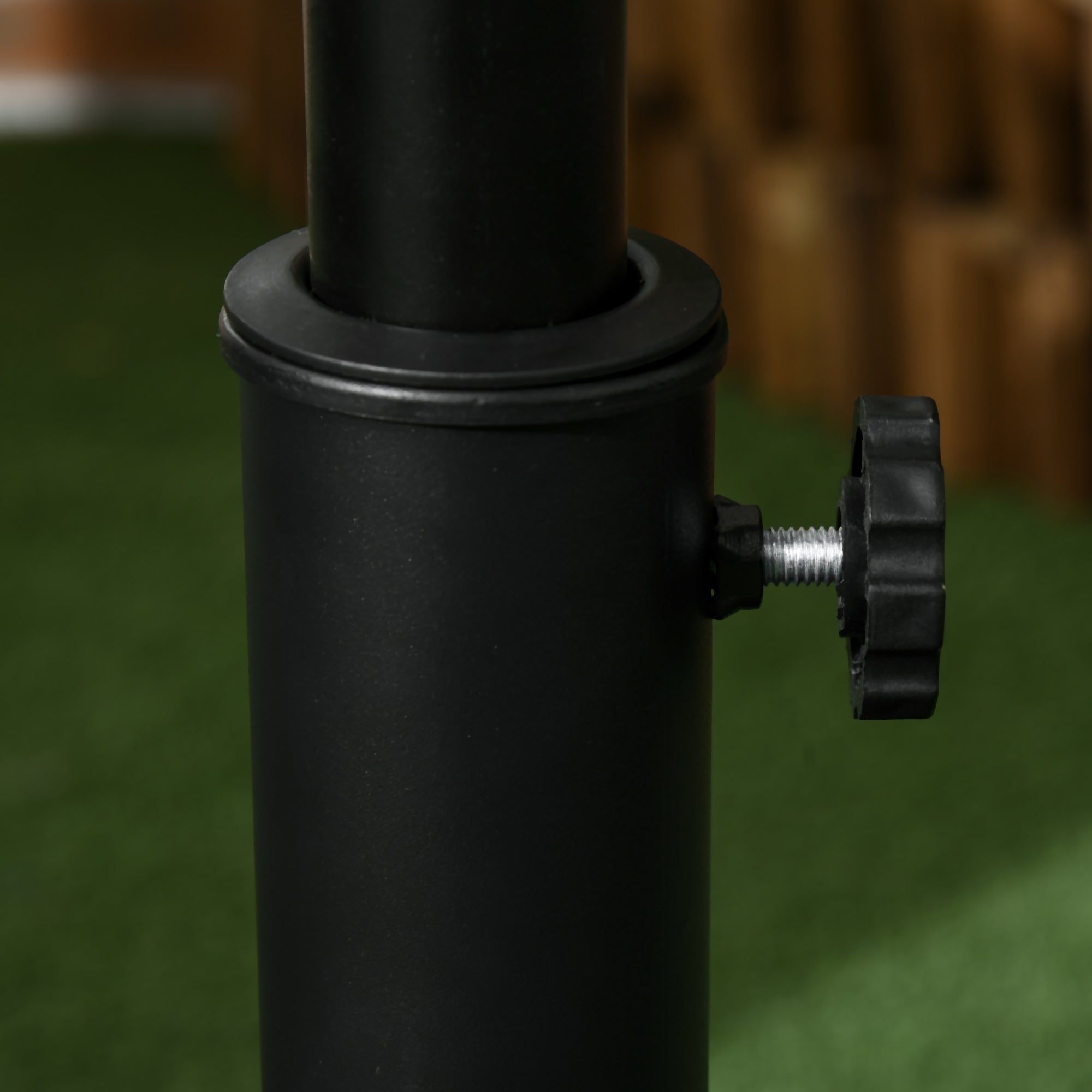 Outsunny 25 kg Parasol Base, Heavy Duty Concrete Patio Umbrella Stand with Adjustable Knob, 49 cm Round Garden Parasol Holder for 35 to 48 mm Poles, Black 