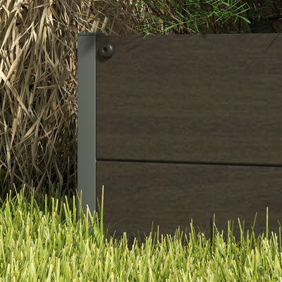 Outsunny Raised Bed for Garden, Planter with Trellis for Climbing Plants, Vines, Planter Box with Drainage Gap, Black 
