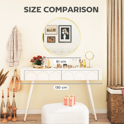 HOMCOM 61cm Decorative Wall Mirror for Bedroom Living Room, Modern Round Bathroom Mirror for Home Decor, Gold Tone 