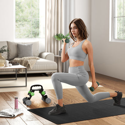SPORTNOW Dumbbells Set with Storage Rack, 2 x 1kg, 2 x 3kg, 2 x 5kg, Green 