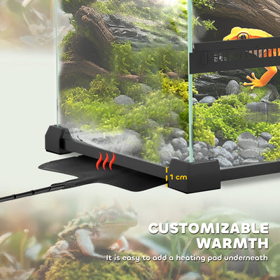 PawHut 12L Vivarium for Lizards, Frogs, Snakes, Turtles, Tortoises w/ Anti-Escape Design, Ventilation 