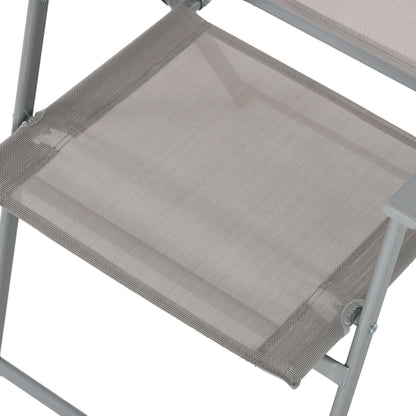 Outsunny Eight-Piece Garden Dining Set, with Chairs, Table and Parasol - Grey 