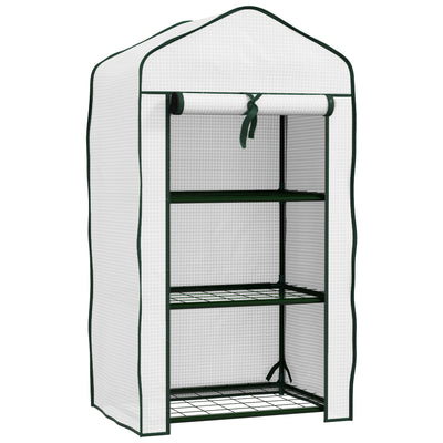 Outsunny Three-Tier Mini Greenhouse - White 