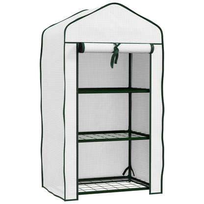 Outsunny Three-Tier Mini Greenhouse - White 