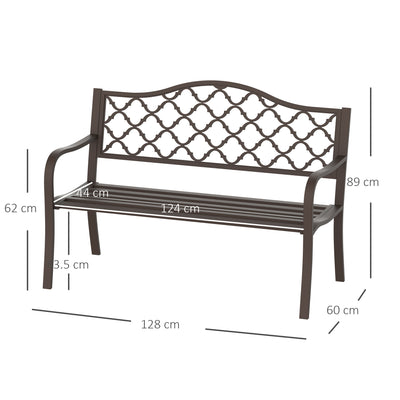 Outsunny Antique Style Outdoor Cast Iron Front Porch Bench Path Chair Seat Outdoor 