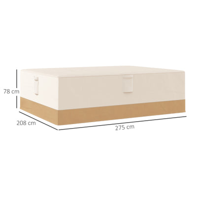 Outsunny Garden Furniture Covers Waterproof, 600D Oxford Outdoor Furniture Cover with 4 Air Vents, 275 x 208 x 78 cm, Beige 