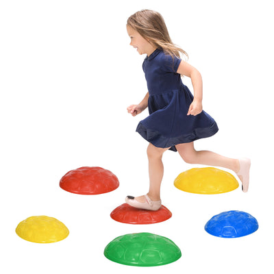 ZONEKIZ Six-Piece Kids Stepping Stones, with Non-Slip Mats, Balance River Stones 