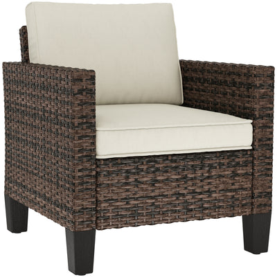 Outsunny Single Rattan Armchair, with Cushions - Brown 