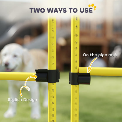 PawHut 4 Piece Dog Agility Equipment with 4 Hurdle & Carry Bag for Jump Training, Yellow 