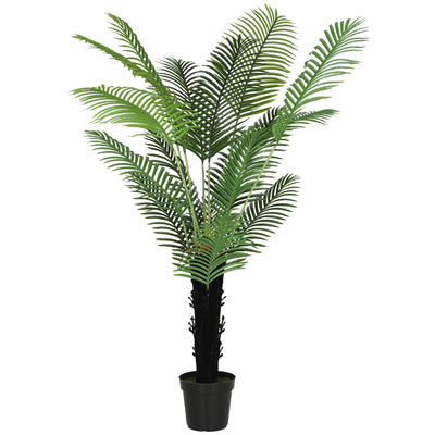 HOMCOM 175cm Artificial Areca Palm Tree with 16 PE Leaves, Decorative Artificial Plant with Plastic Pot and Flocked Soil, Fake Plant for Home Office Decor, Green 
