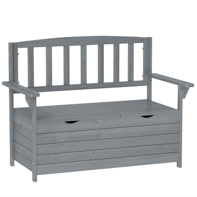 Outsunny Two-Seater Garden Storage Bench - Grey 