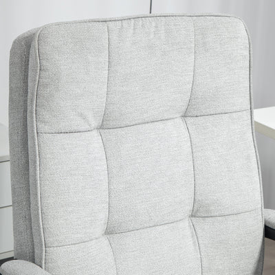 HOMCOM Linen-Look Double-Padded Office Chair - Grey 