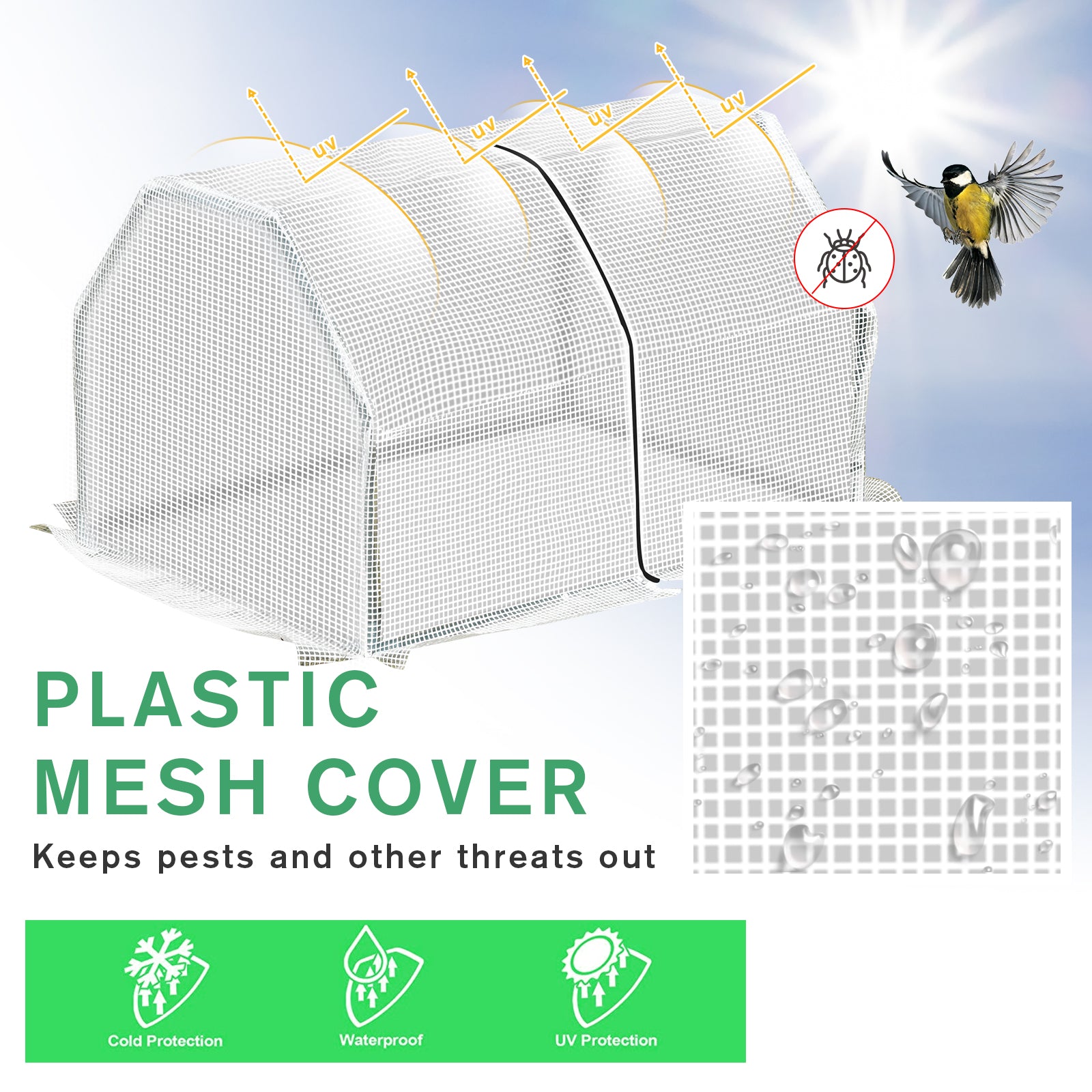 Outsunny Mini  Greenhouse Grow House PVC Cover Steel Frame White 99L x 71W x 60H cm 