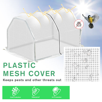 Outsunny Mini  Greenhouse Grow House PVC Cover Steel Frame White 99L x 71W x 60H cm 