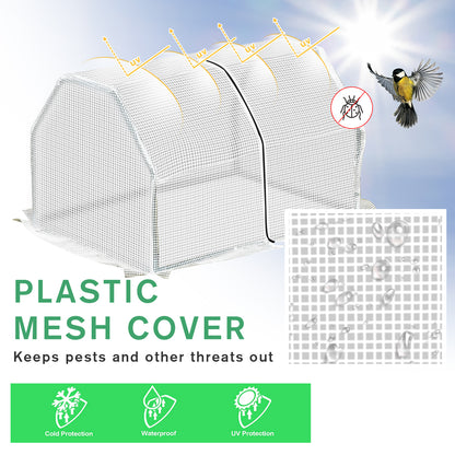 Outsunny Mini  Greenhouse Grow House PVC Cover Steel Frame White 99L x 71W x 60H cm 