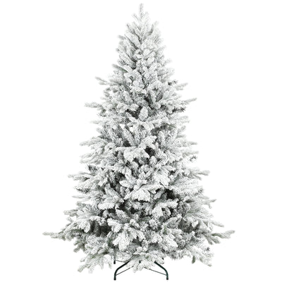 HOMCOM 6ft Snow Flocked Artificial Christmas Tree 