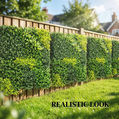 Outsunny Artificial Plant Wall Panel, 100x100 cm Artificial Grass Backdrop Wall, Green 