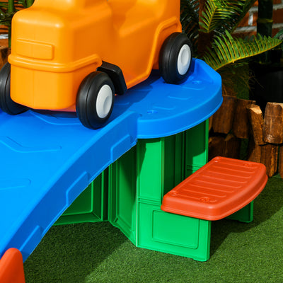 AIYAPLAY 3(m) Four-Piece Ride on Kids Roller Coaster w/ Non-Slip Steps, for Ages 2-5 Years - Multicoloured 