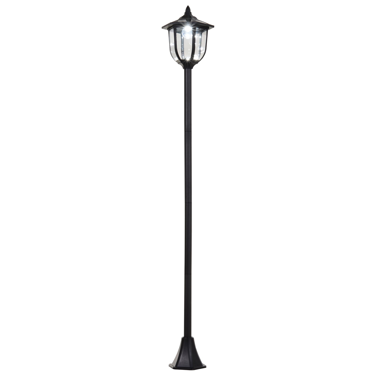 Outsunny Outdoor Garden Solar Post Lamp Sensor Light  LED Lantern Bollard Pathway Torch Light 1.77m Tall 