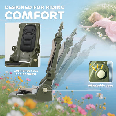 AIYAPLAY 5 in 1 Kids Trike with Adjustable Backrest, Toddler Tricycle with Push Handlebar, Adjustable Backrest, Dark Green 