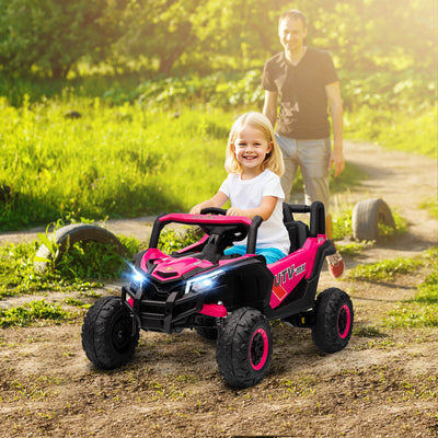AIYAPLAY 12V Kids Ride On Car with Remote Control, Kids Electric Car with Suspension System, Music, for Kids 3-5 Years, Pink 