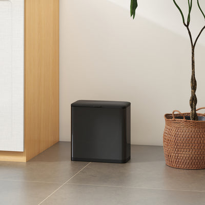 HOMCOM 8L Hanging Kitchen Bin, Rubbish bin with Lid and Removable Inner Bucket for Kitchen Cabinet Door, Under Sink, Office 