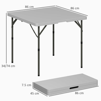 Outsunny 3ft Folding Camping Table, Heavy Duty Picnic Table with 2 Adjustable Height for Indoor Outdoor Garden, Party, BBQ, Dark Grey 