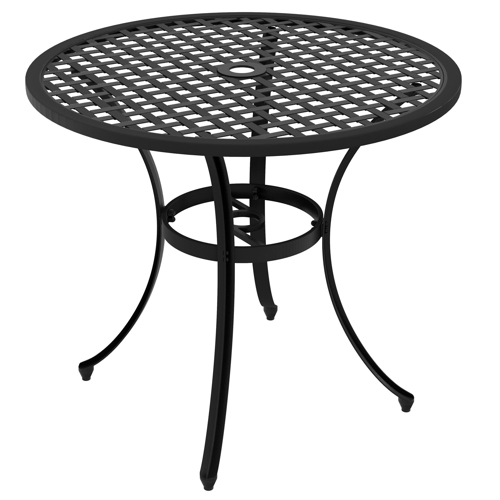 Outsunny Round Aluminium Table, with \'e2\'8c\'8050mm Parasol Hole