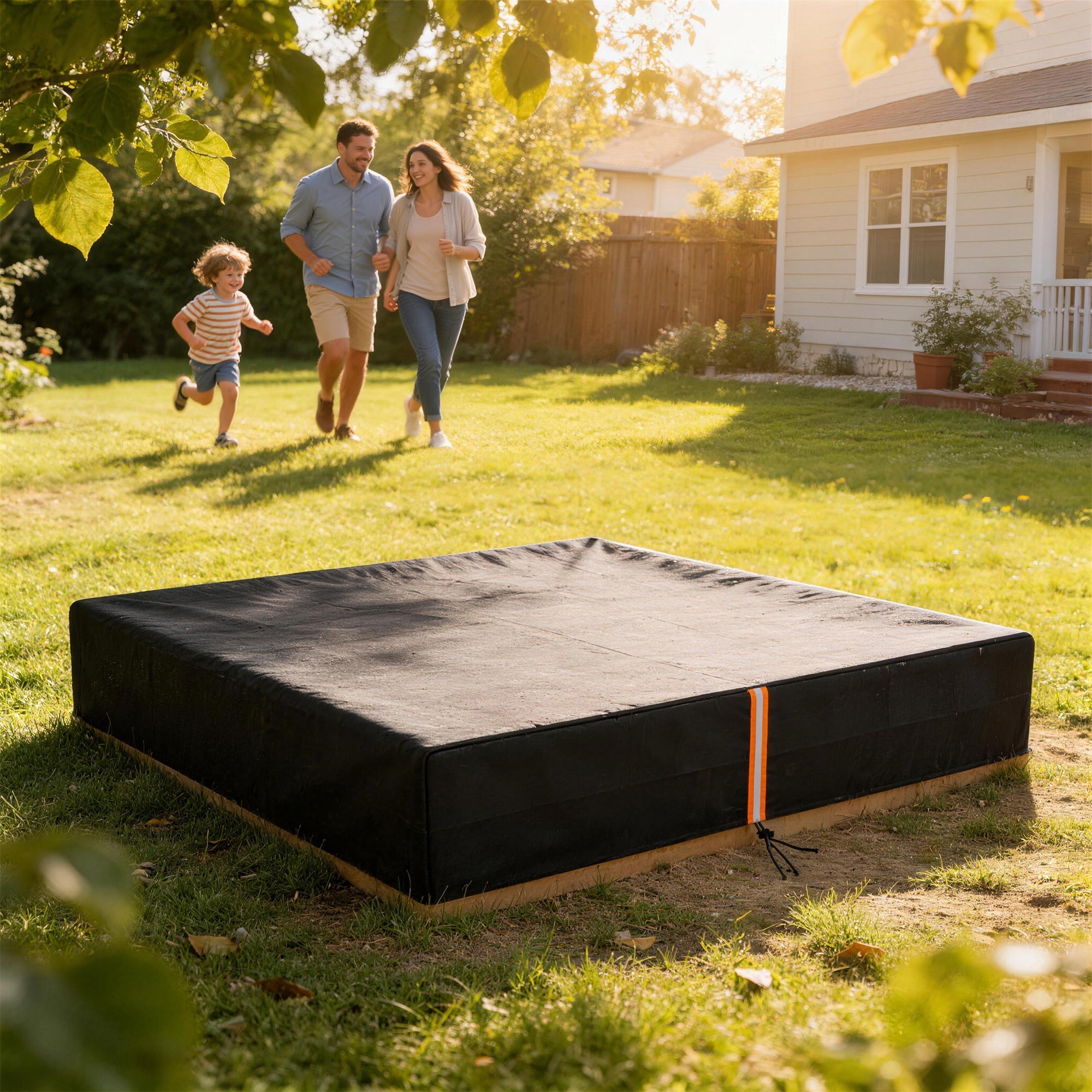 AIYAPLAY Sandbox Cover, Square Sandpit Cover Waterproof Dustproof UV Protection, Sandbox Canopy with Drawstring and Elastic Band 