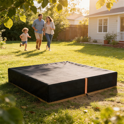 AIYAPLAY Sandbox Cover, Square Sandpit Cover Waterproof Dustproof UV Protection, Sandbox Canopy with Drawstring and Elastic Band 