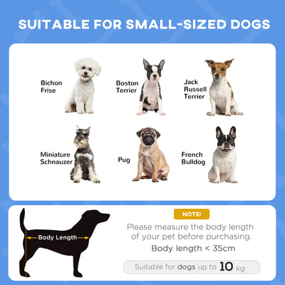 PawHut Raised Dog Bed Waterproof Elevated Pet Cot with Breathable Mesh UV Protection Canopy Blue, for Small Dogs, 61 x 46 x 62cm 