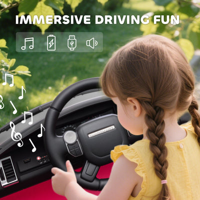 AIYAPLAY Land Rover Discovery Licensed 12V Kids Electric Car with Remote, 4 Wheel Suspension, Slow Start, Lights, Music, Pink 