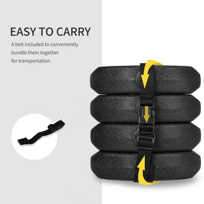 Outsunny 48KG Gazebo Weights Set of 16, Weights for Gazebo Legs with Reinforce Pins and Carry Belt, for Canopies Marquees Tents 