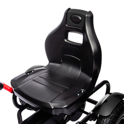 HOMCOM Metal Kids Pedal Go Kart with Adjustable Seat Inflatable Tyres Black 