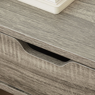HOMCOM Floating Nightstand Set of 2 Wall Mounted Bedside Table with Storage Drawer for Bedroom, Grey 
