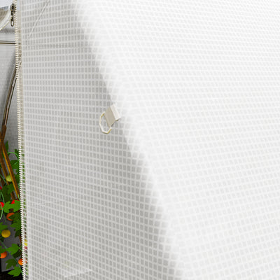 Outsunny 4 x 3 x 2m Polytunnel Greenhouse Replacement Cover ONLY Winter Garden Plant PE Cover for Tunnel Walk-in Greenhouse with Roll-up Windows Door Outdoor, White 