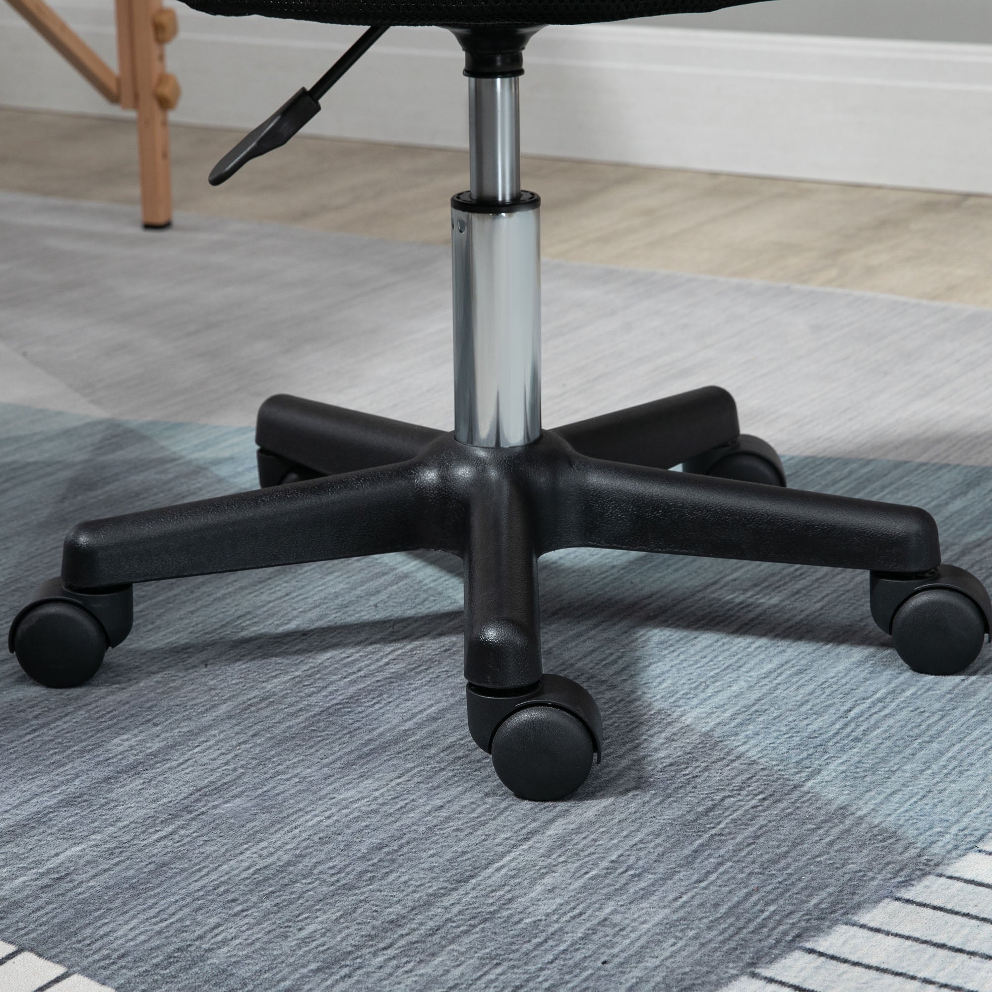 HOMCOM Hydraulic Swivel Salon Spa Stool Height Adjustable Facial Massage Tattoo with 3 Changeable Seat Covers, Black 