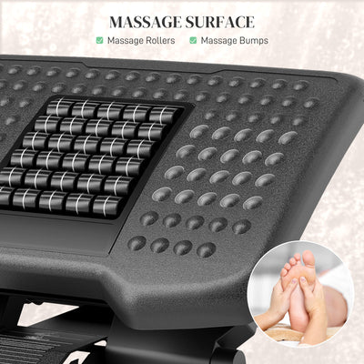 HOMCOM Three-Level, Multi-Angle Massage Footrest - Black 