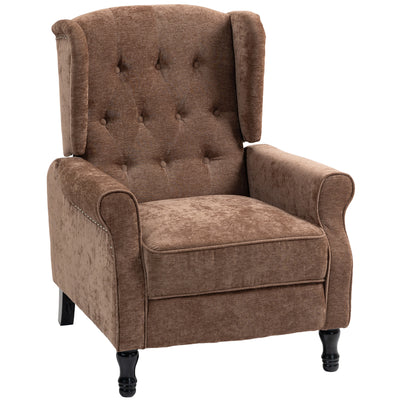 HOMCOM 150° Reclining Vintage Armchair, with footrest - Brown 