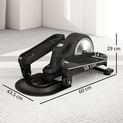 SPORTNOW Under Desk Elliptical Machine with LCD Monitor, 8 Adjustable Magnetic Resistances for 2-in-1 Seat & Stand Up Exercise 