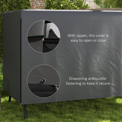 Outsunny Patio 3 Seater Swing Chair Bench Cover Outdoor Garden Furniture Rain Protection Cover Protector Waterproof Anti-UV, 215L x 155W x 150Hcm, Dark Grey 