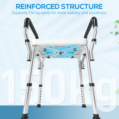 HOMCOM 57-69cm Aluminium Frame Bath Seat 