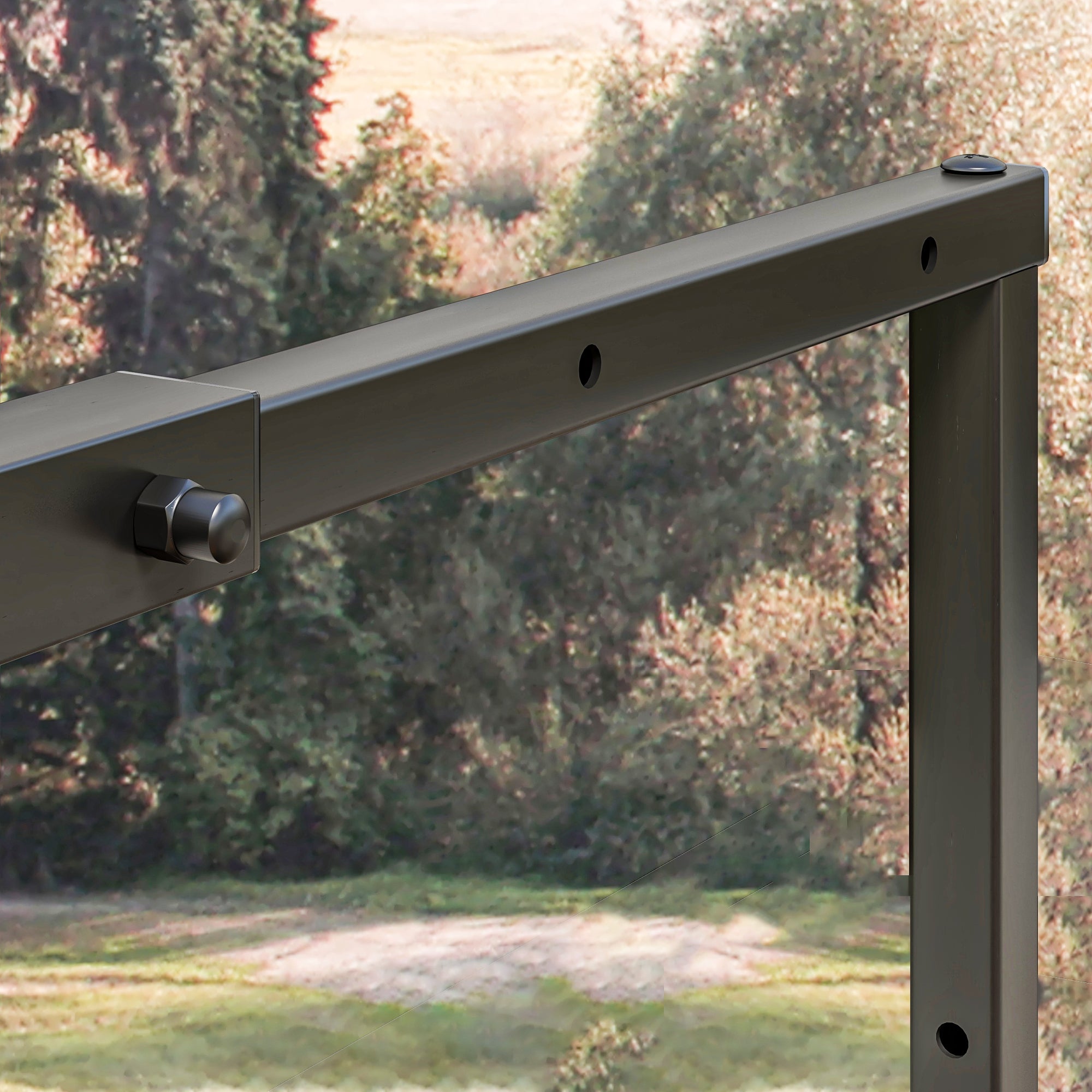 Outsunny 40-65/100-150cm Adjustable Metal Firewood Log Holder 