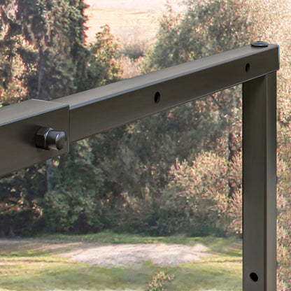 Outsunny 40-65/100-150cm Adjustable Metal Firewood Log Holder 